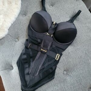 Honey Birdette Elvis Black Bodysuit Size 32DD